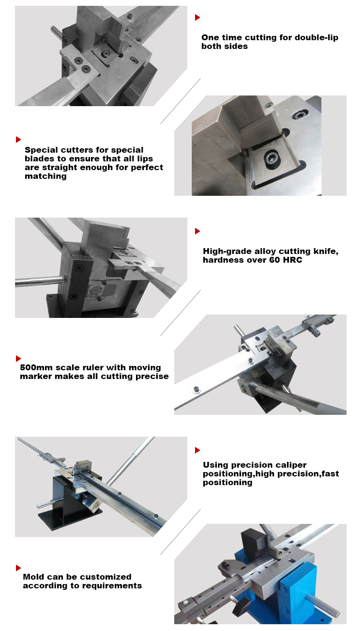 M&aacute;quina manual del cortador del labio de la regla de la precisi&oacute;n doble para la cuchilla